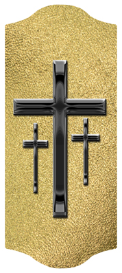 DARAY-C-517-BK-SH-GD Black 3 Crosses Shimmer Gold